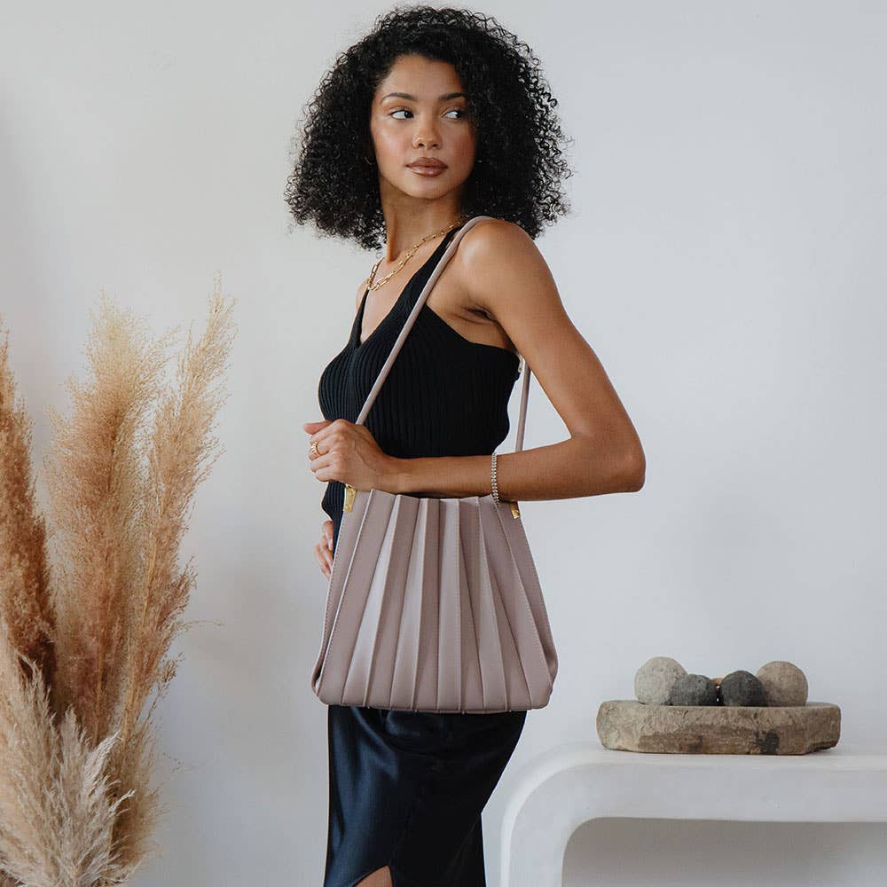 Melie Bianco - Carrie Pleated Vegan Shoulder Bag