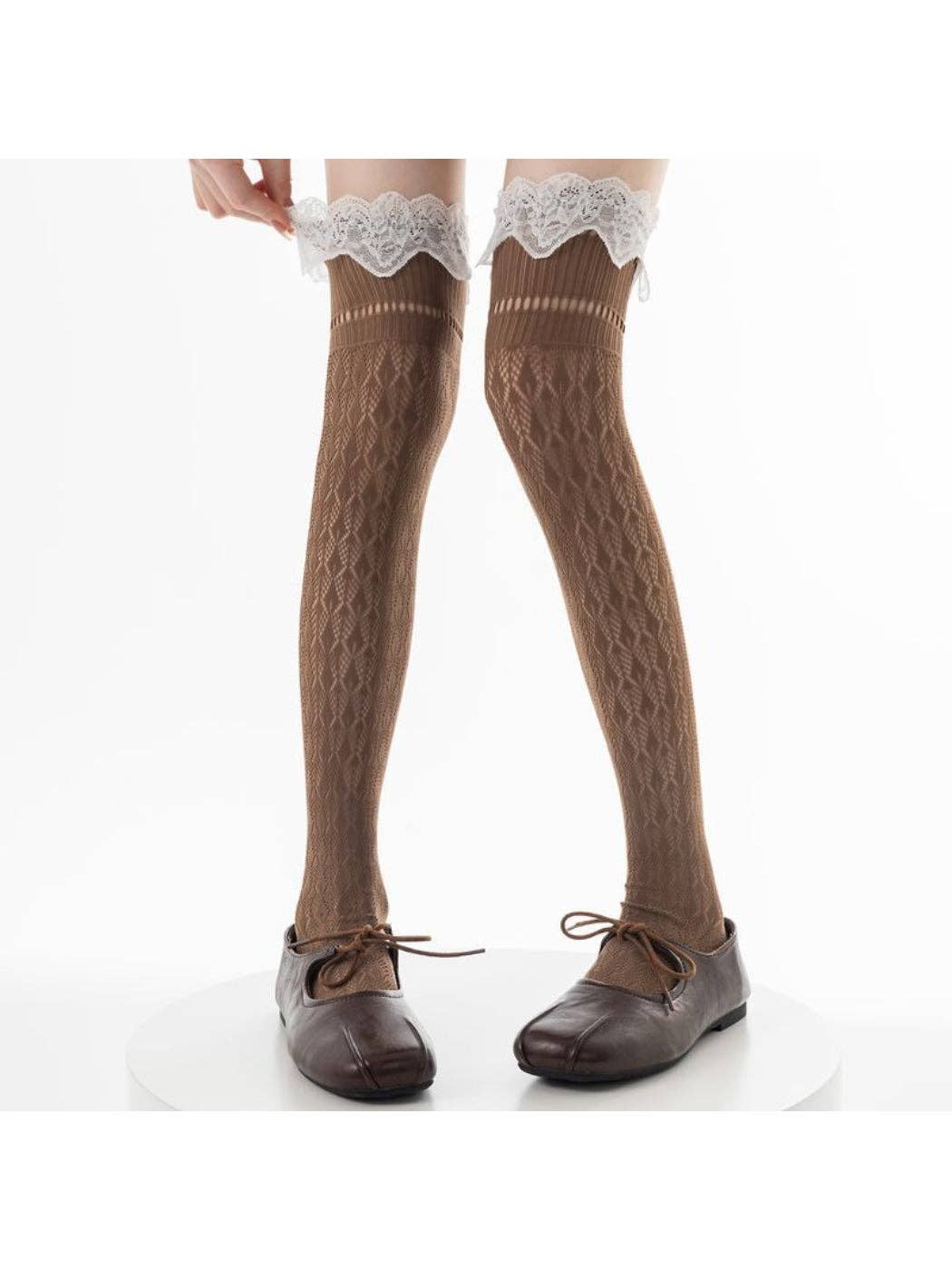 Funkyrel® Atzbranding Limited - Rufia - Lace Trim Knee High Socks