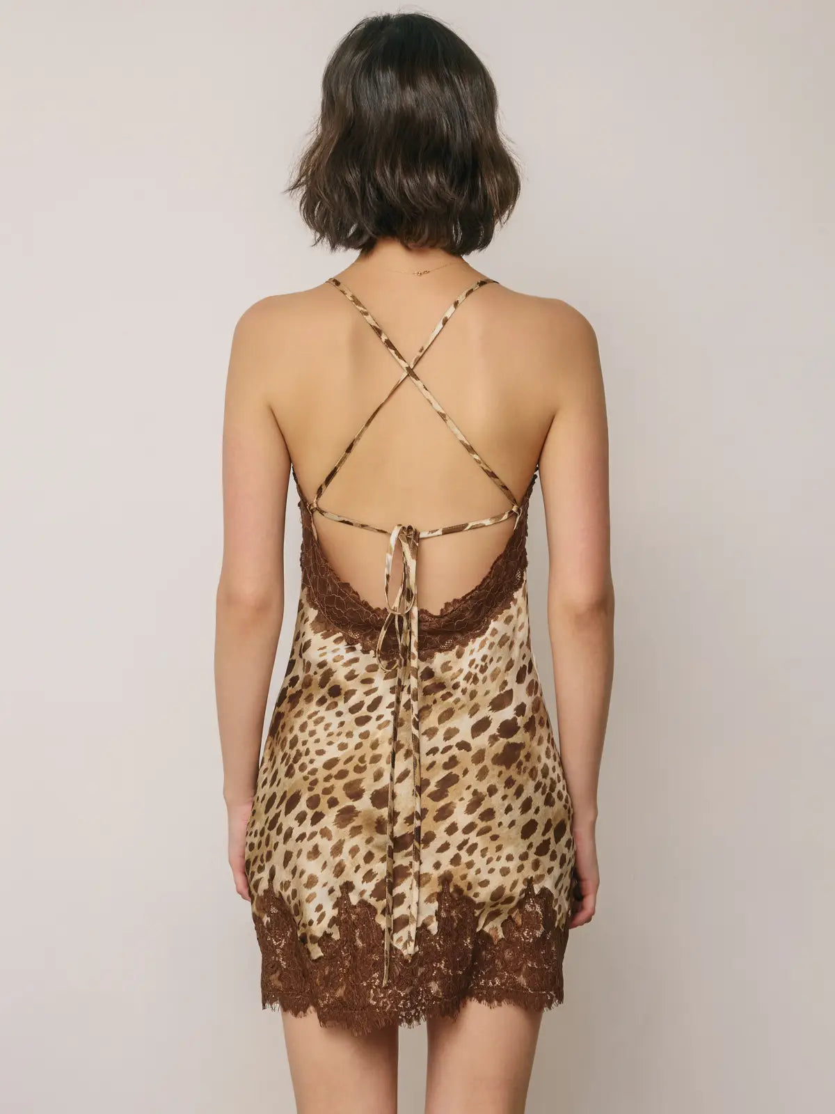 Dress Forum - Floral Lace Trim Slip Mini Dress