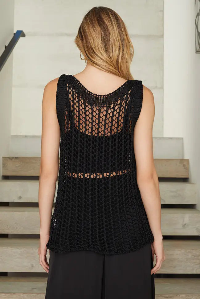 VISCOSE METALLIC CROCHET TANK TOP