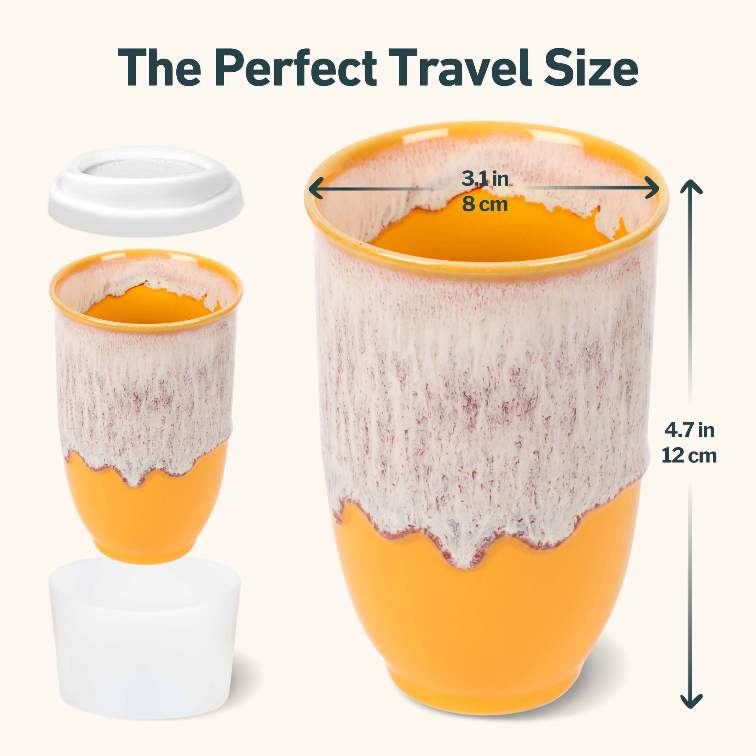 Nova Ceramics Travel Mugs - Grapefruit 12oz Ceramic Travel Mug – Reusable & Stylish