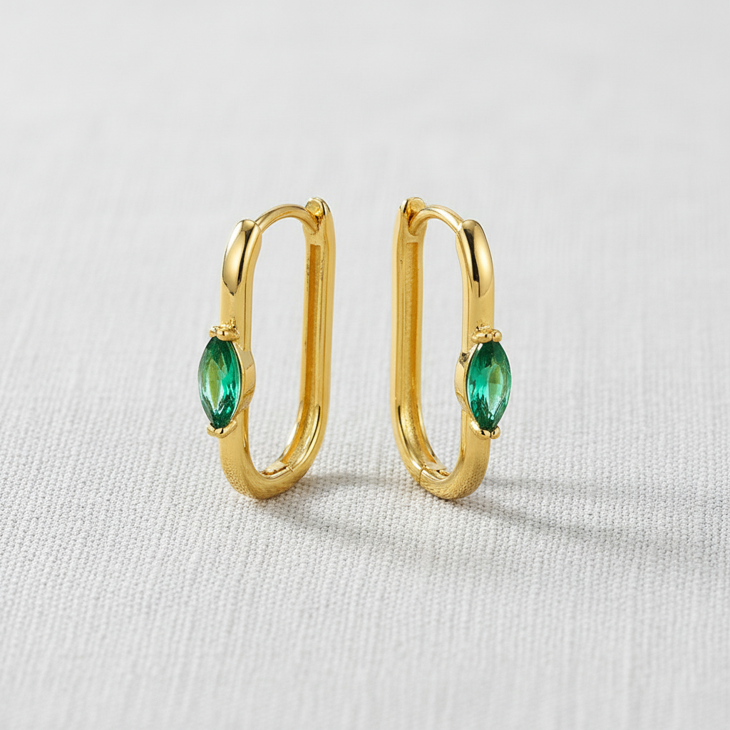 paperln - 18k Gold Plated Square Zirconia Ear Cuff