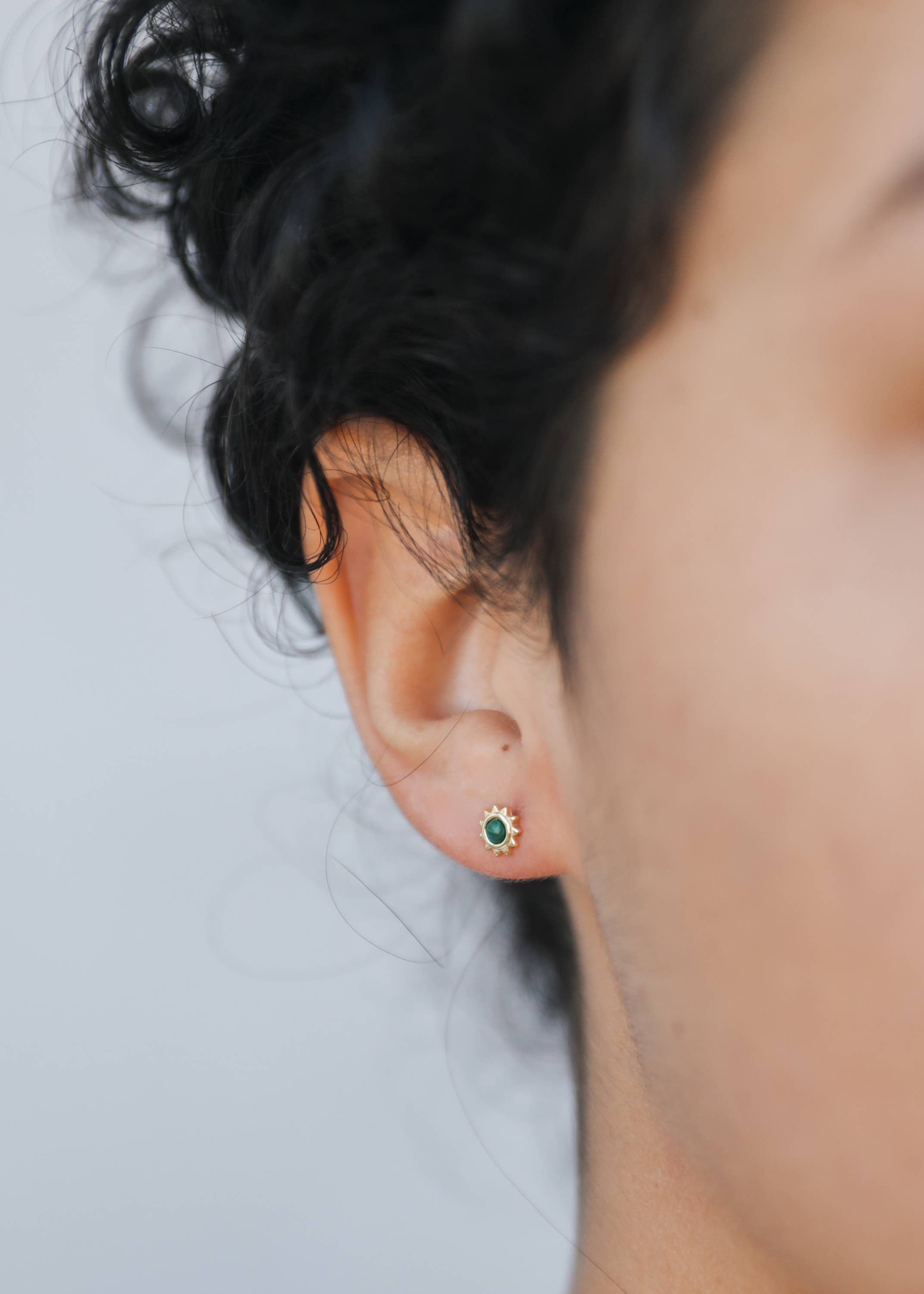 JaxKelly - Sun Stud - Malachite - Earring
