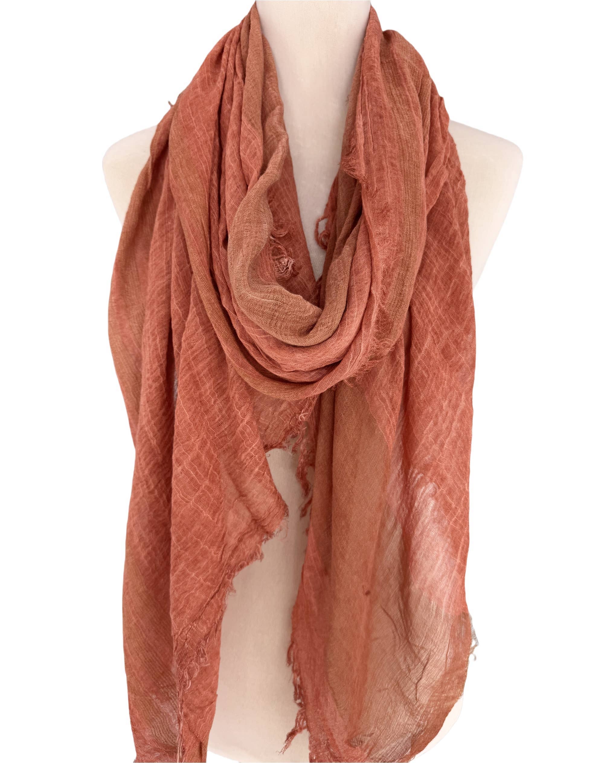 Classic Vintage Stonewash Stripe-Trimmed Scarf