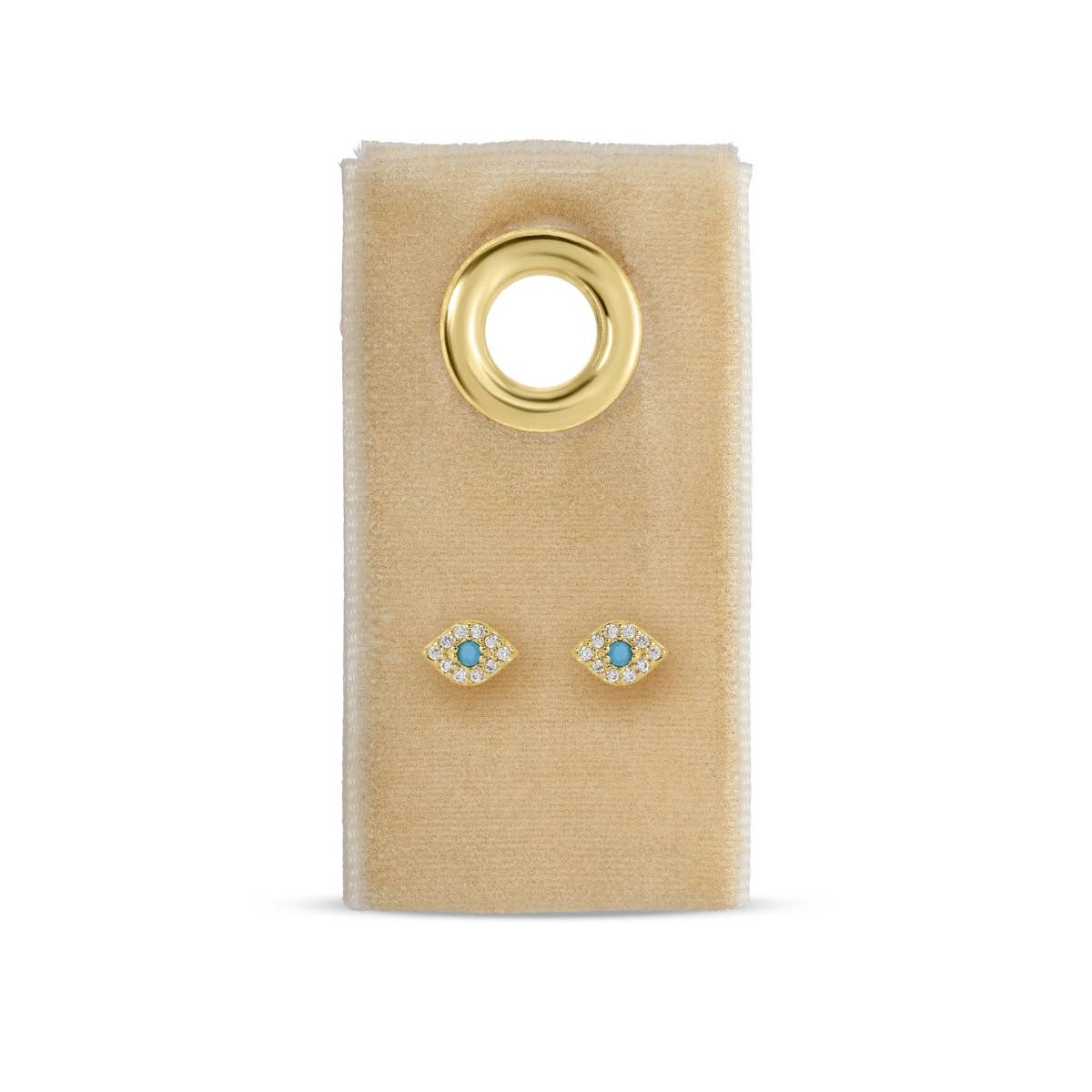 Splendid Iris - CZ Evil Eye Studs on Velvet Tag