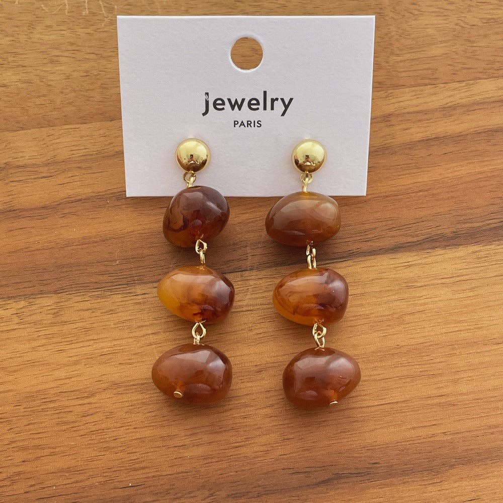 Dipped Shop - Trendy Irregular Oval Resin Geometric Dangle Earrings MK2ZCAS6W6JER205