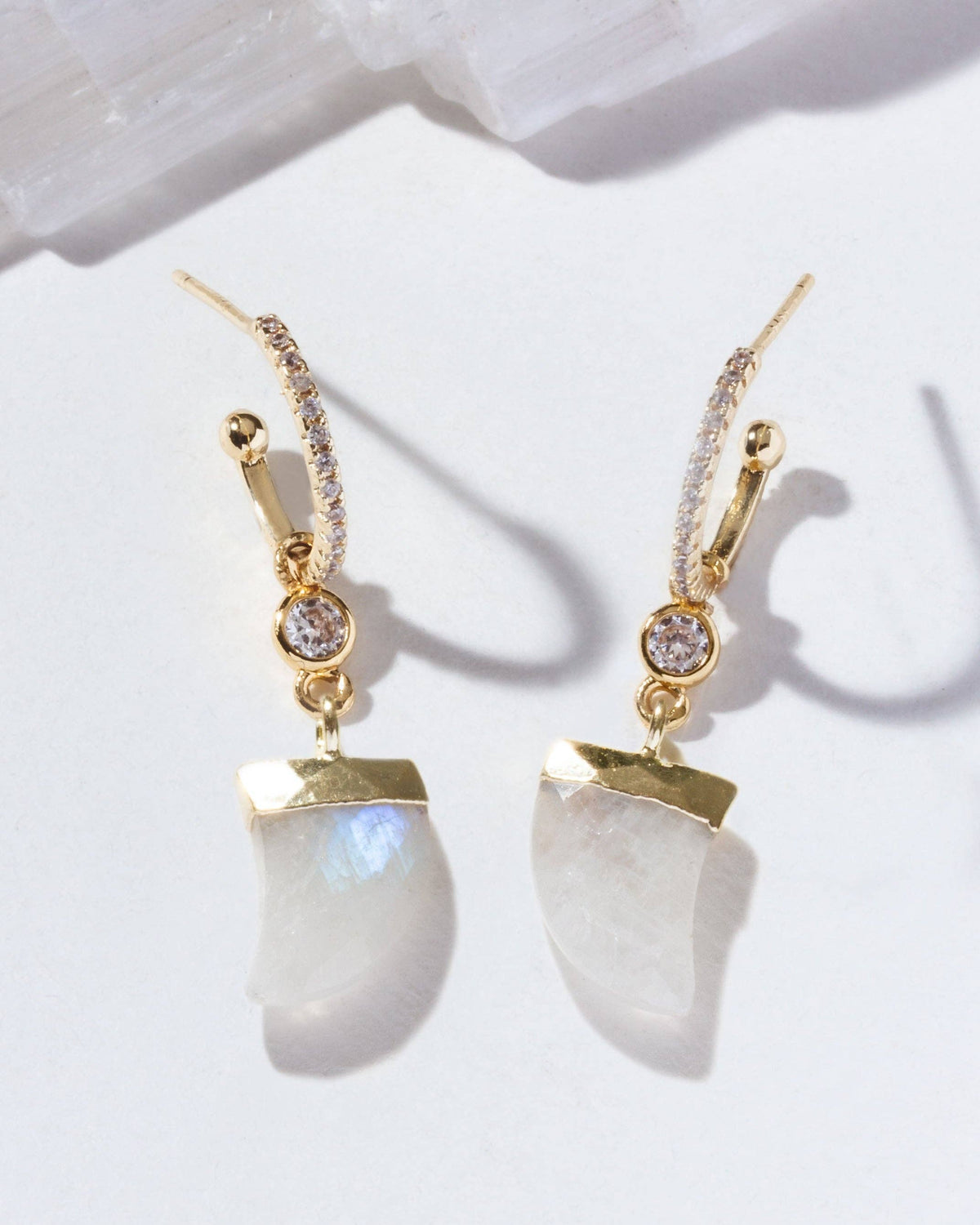 Luna Norte - Castaway Charm Hoops - Moonstone