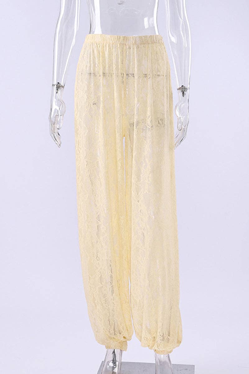 Soli Echo - Elegant Lace Casual Pants