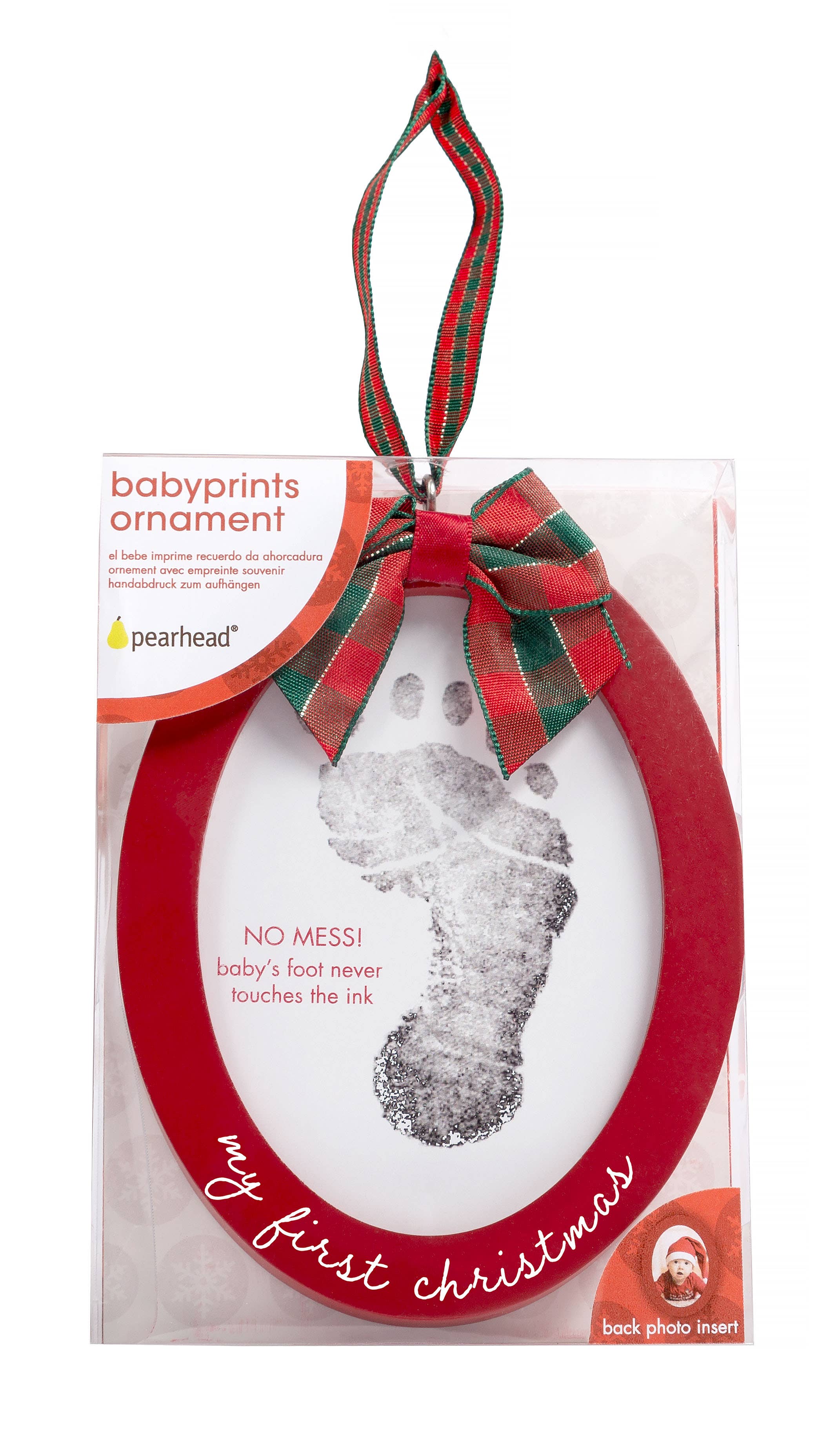 Pearhead - My First Babyprints Double-Sided Picture Christmas Ornament