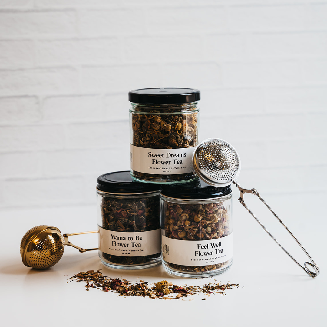 Giften Market - Mama To Be Flower Tea - Loose Leaf Tea in Glass Jar - 1.45oz