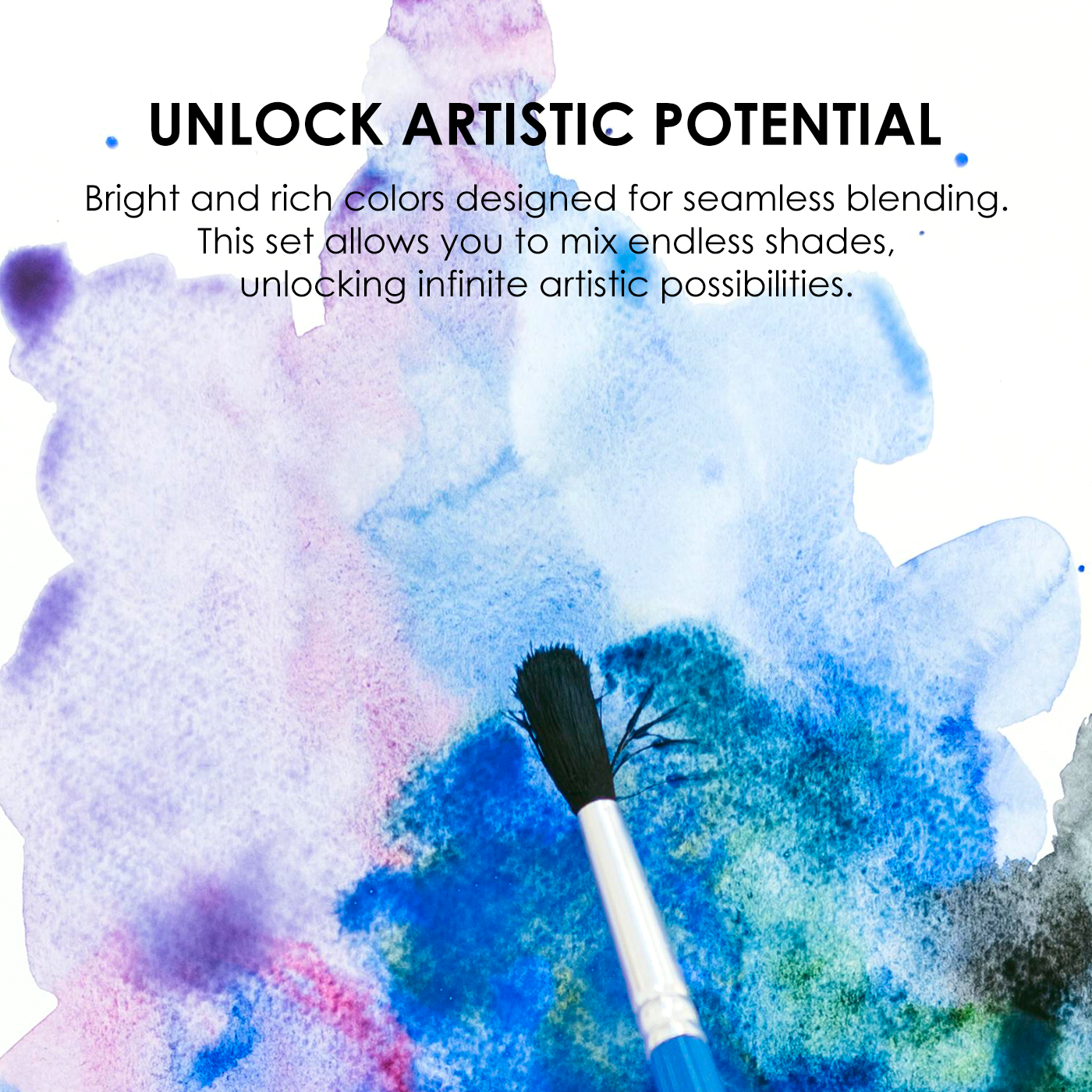 Grabie - Watercolor Pocket Set Of 12 With Brush - Ocean Colors