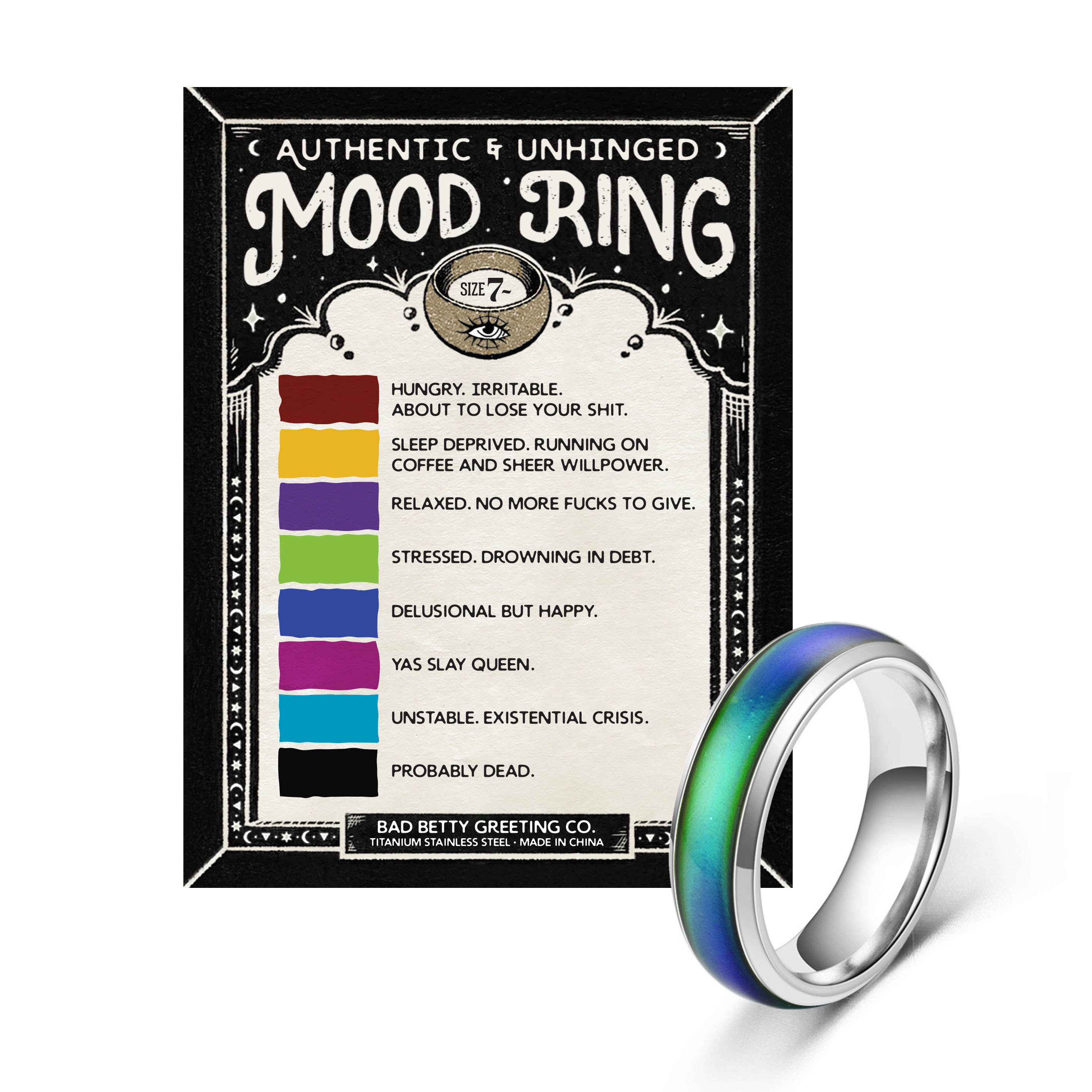 Bad Betty Greeting Co. - Authentic & Unhinged Color Changing Mood Ring