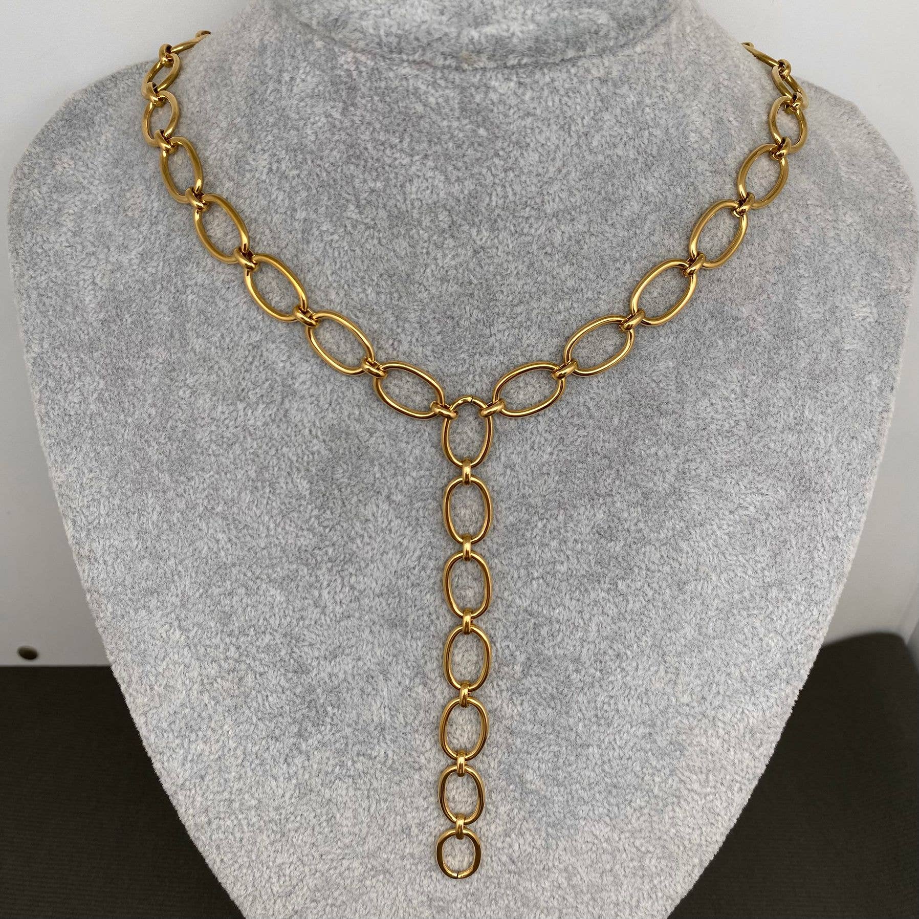 Mio Queena - 18K Gold Plated Stainless Steel Y-neckl Chain Necklace - FGS
