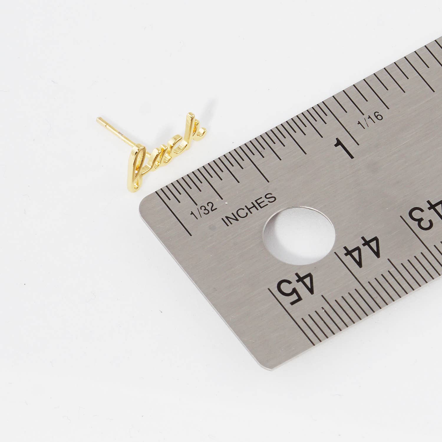 Fashion City - Gold Dipped Word Post Earrings