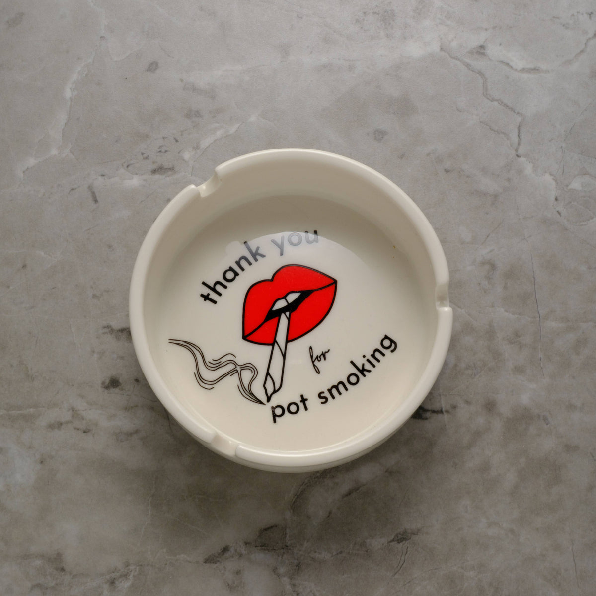 Rogue Paq - Porcelain Ashtray: Thank You for P0t Smoking