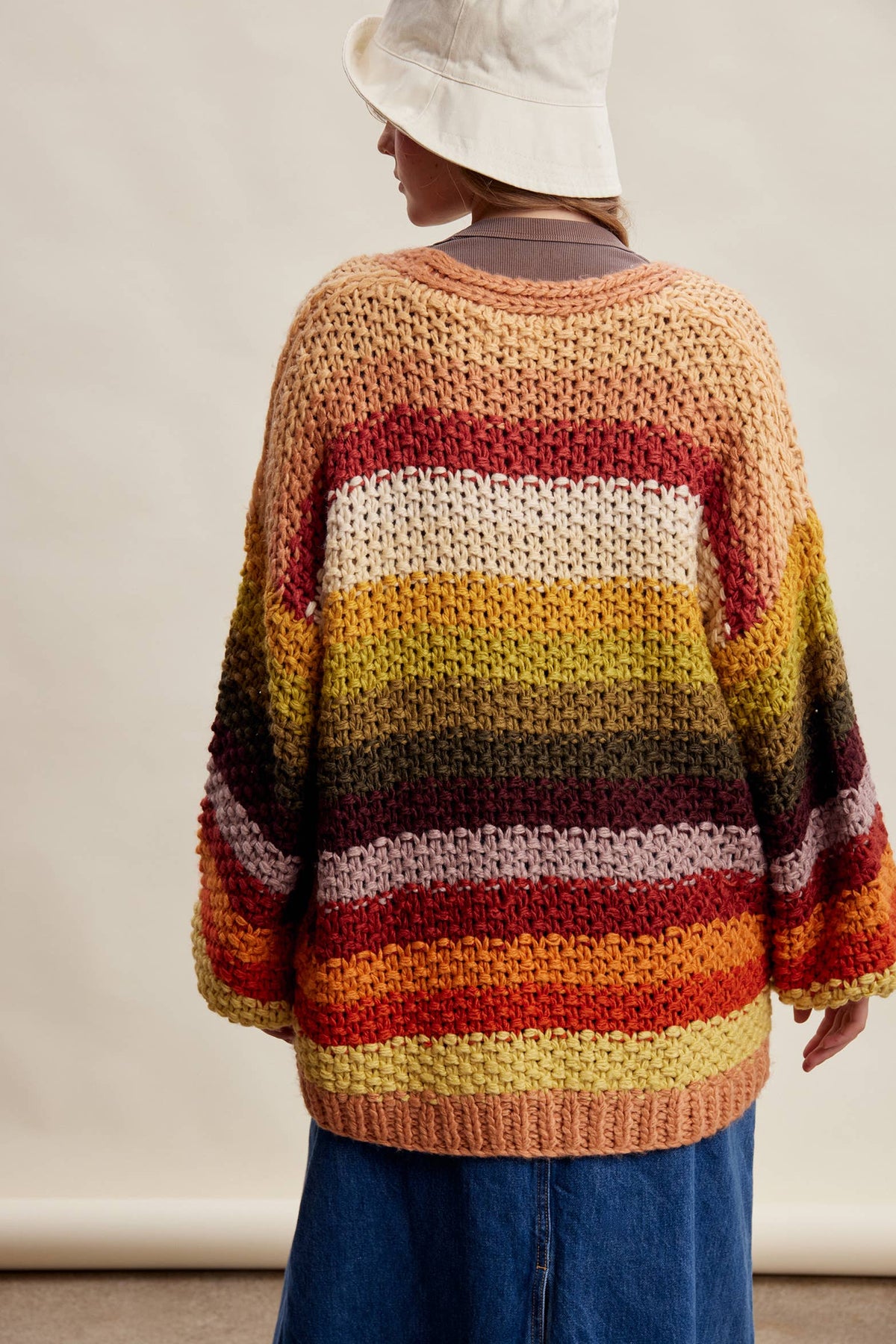 Listicle - Rainbow Hand-Crochet Open Cardigan LSW0620