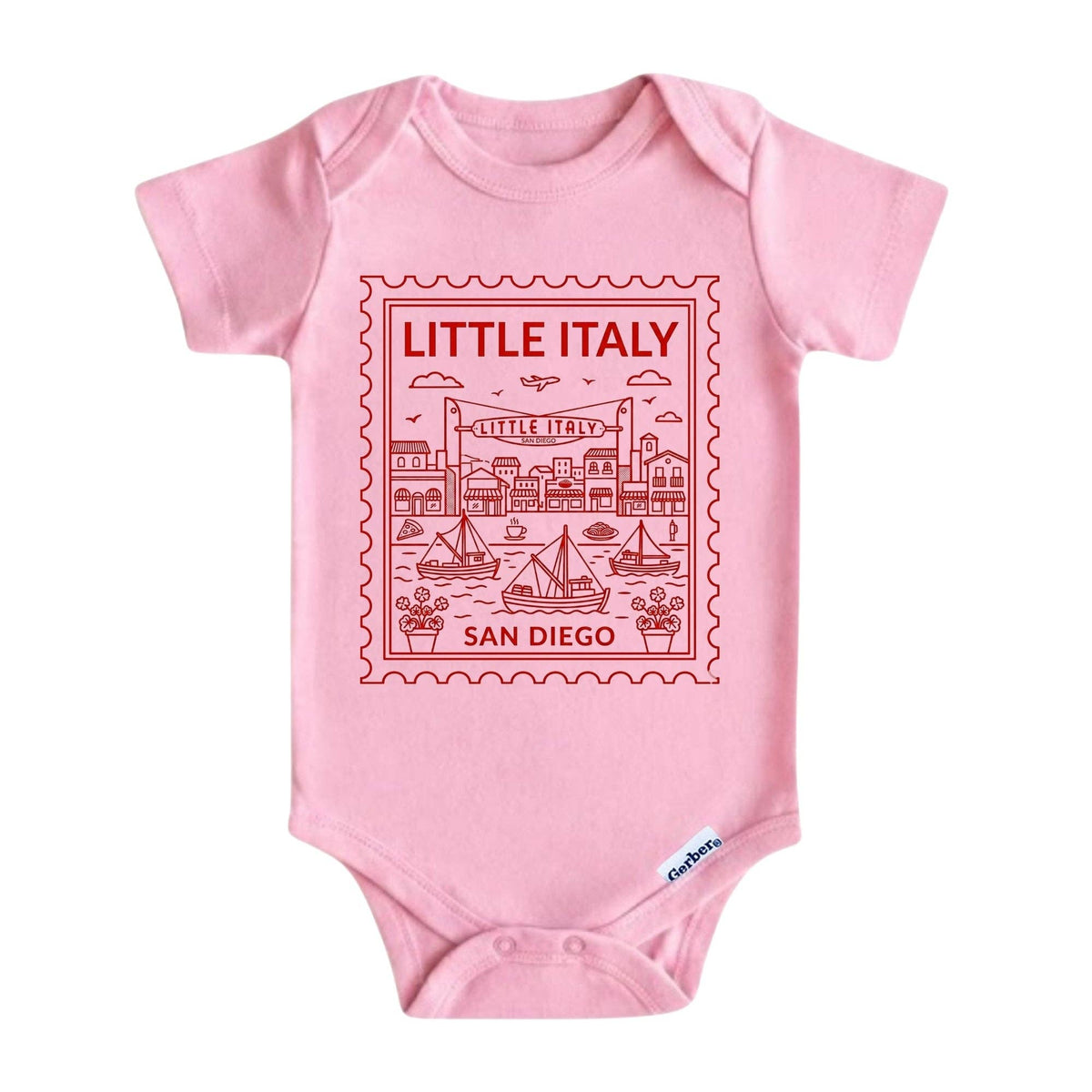 EnjoyMyDesign - Little Italy San Diego Kids T-Shirt – Local City Gift for Boys and Girls