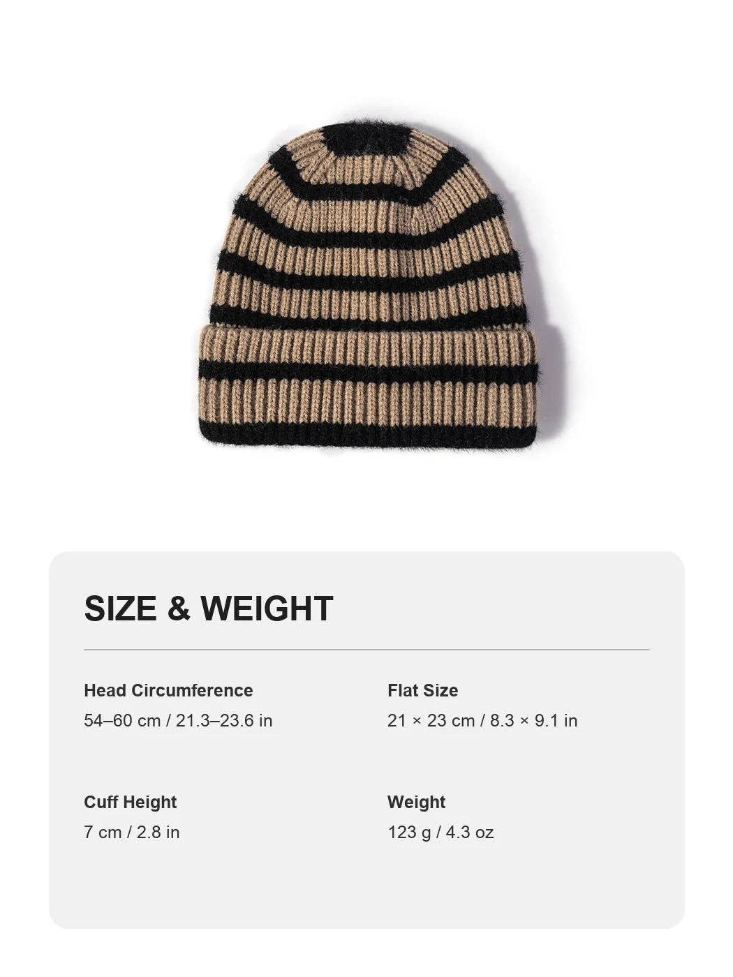 Funkyrel® Atzbranding Limited - Haila - Striped Roll-Edge Knit Beanie