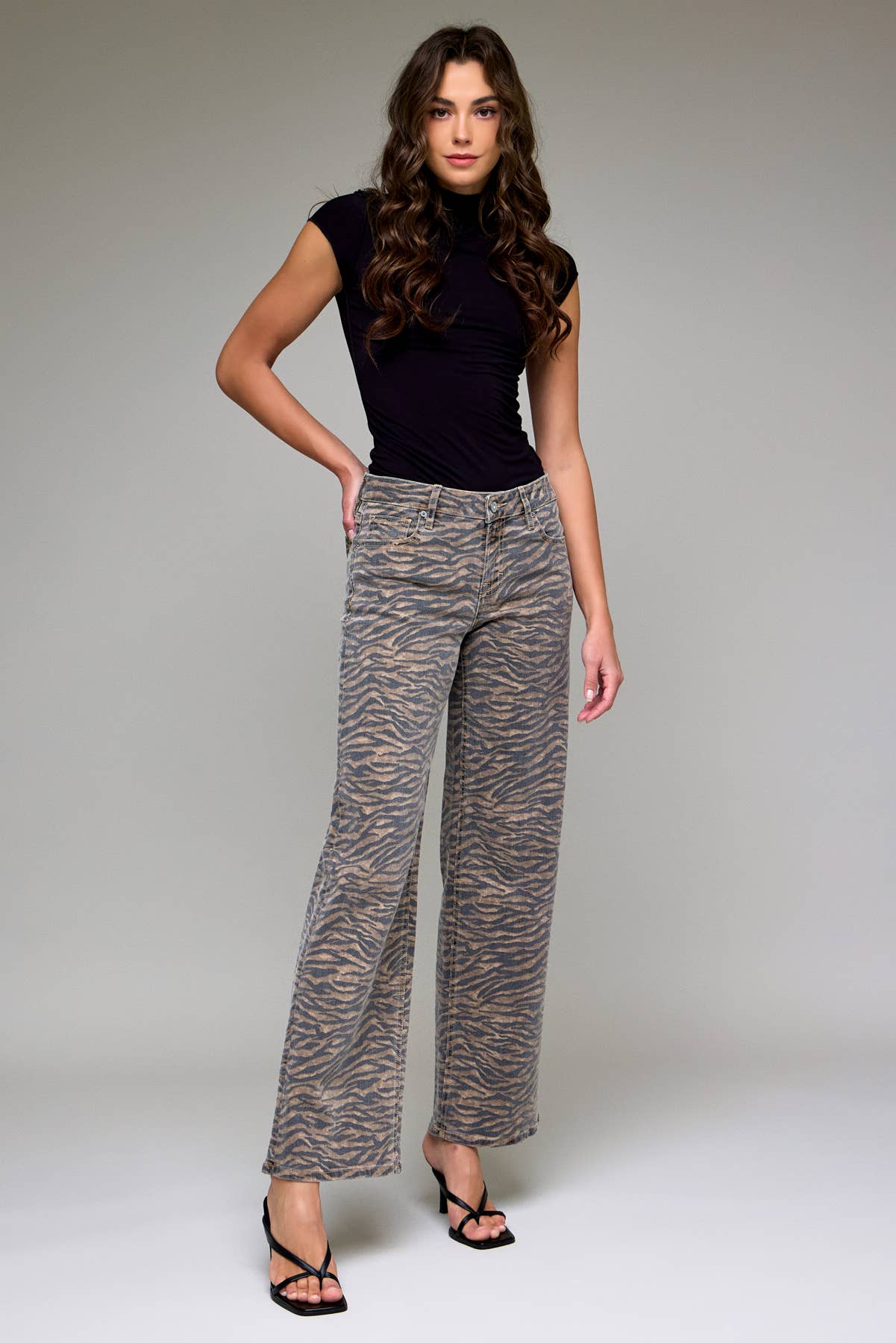 Hidden Jeans - Tiger Print High Rise Dad Jean