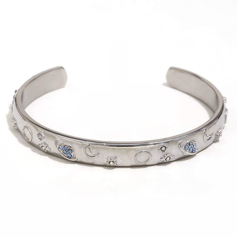 Surprise Tarot Style 18K Gold Plated S.Steel Cuff Bangle