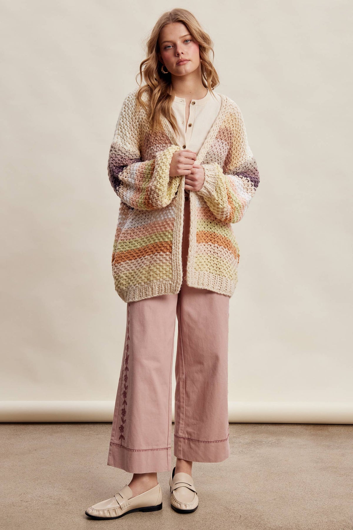 Listicle - Rainbow Hand-Crochet Open Cardigan LSW0620