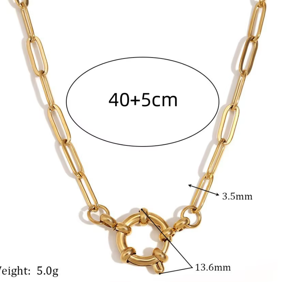 HoopLa - Full Circle Charm Collector Amulet Necklaces 18K PVD Gold