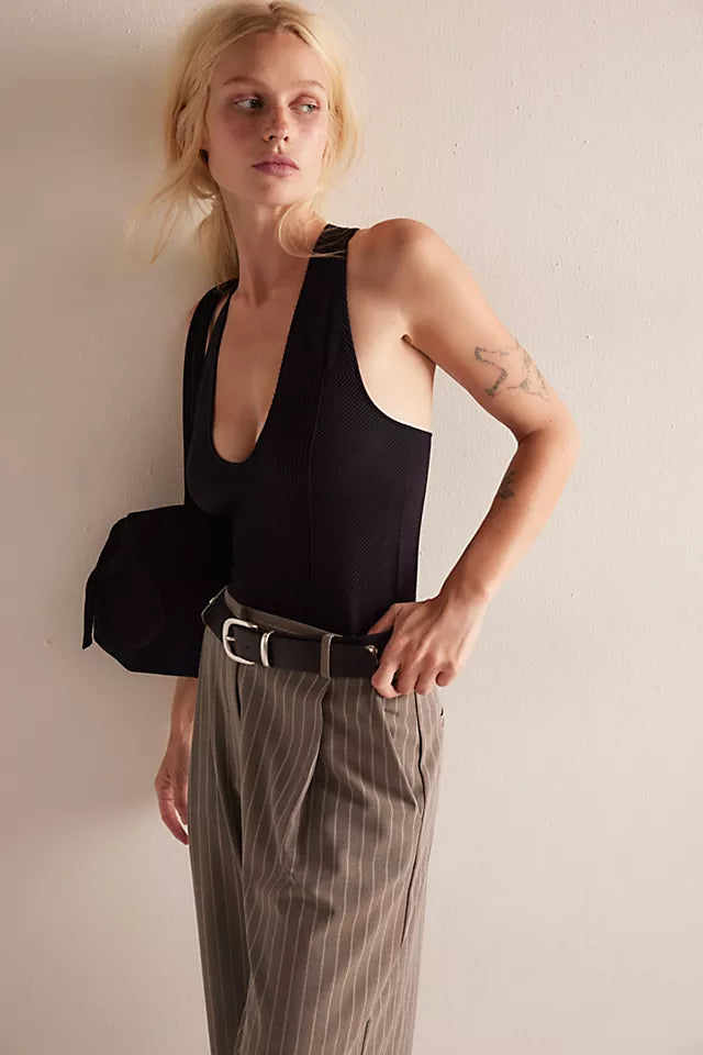 Sleek Rib Plunge Cami