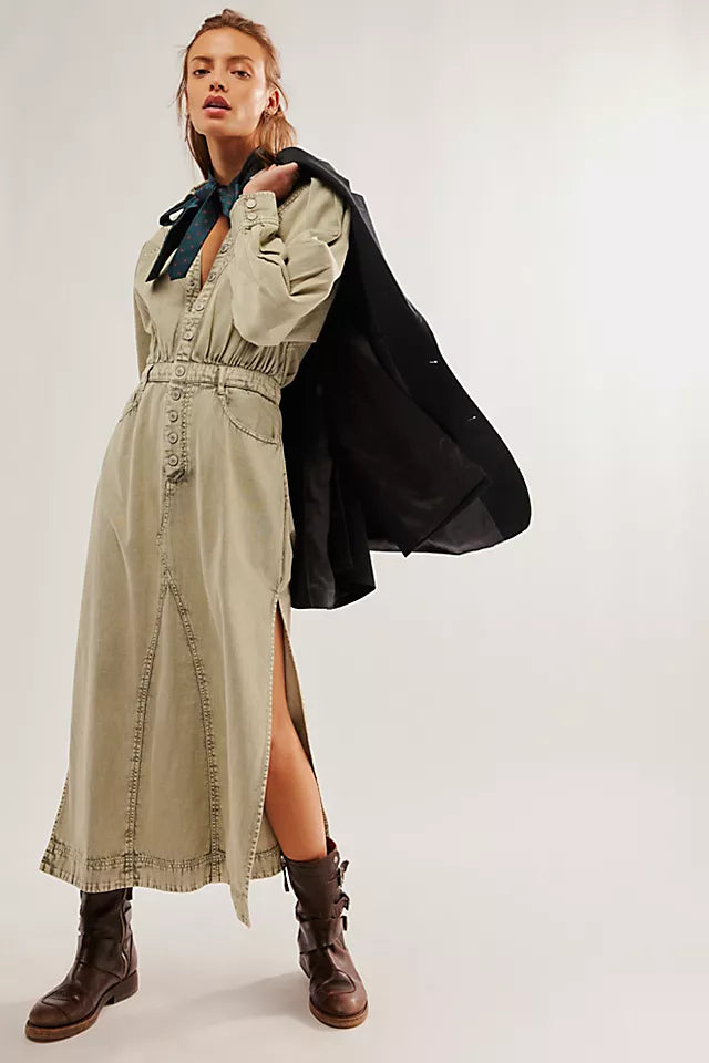 Mad Love Denim Midi Dress