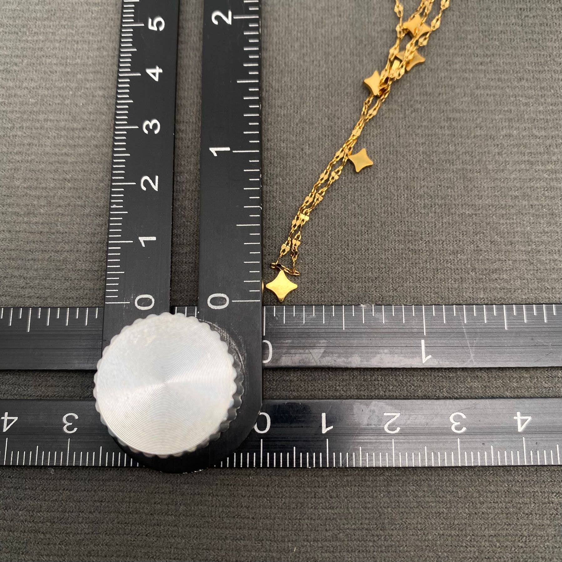 Mio Queena - Glossy Star 18K Golden S.Steel double-layer Necklace -FGS/MS