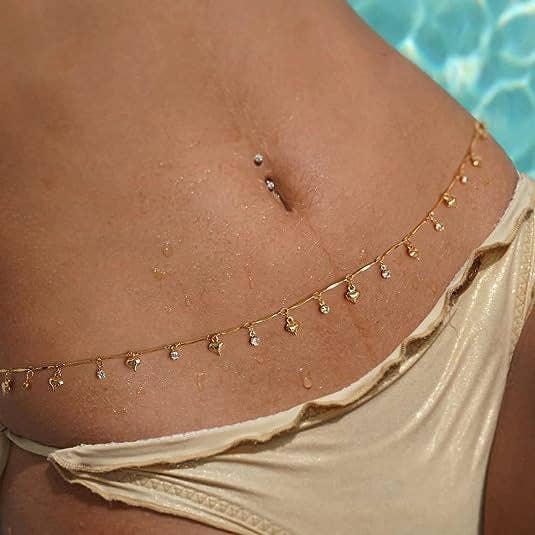 Dipped Shop - Trendy Gold Plated Small Fish Tassel belly chain