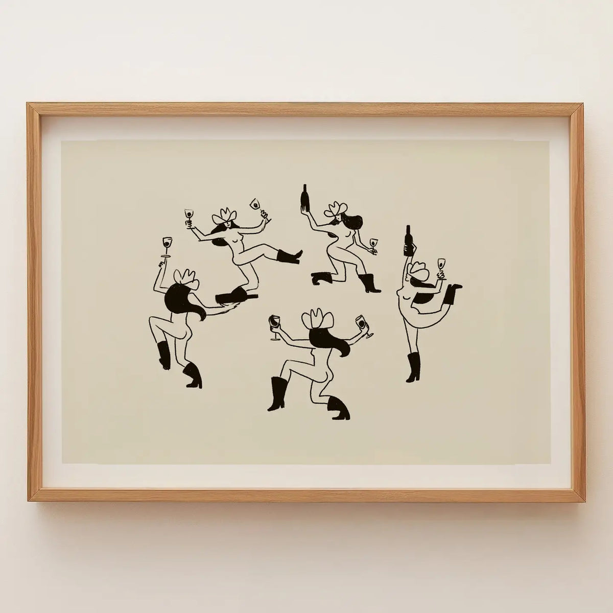 Vintage Inspired Cowgirl Art Print: "the Dance"