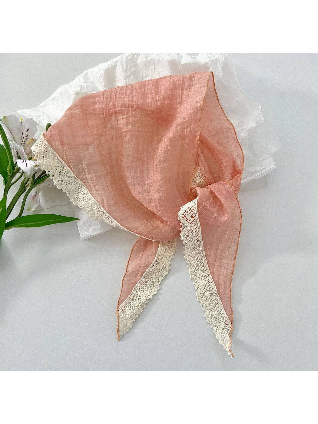 Funkyrel® Atzbranding Limited - Scarvii - Lace Trim Plain Triangle Bandana