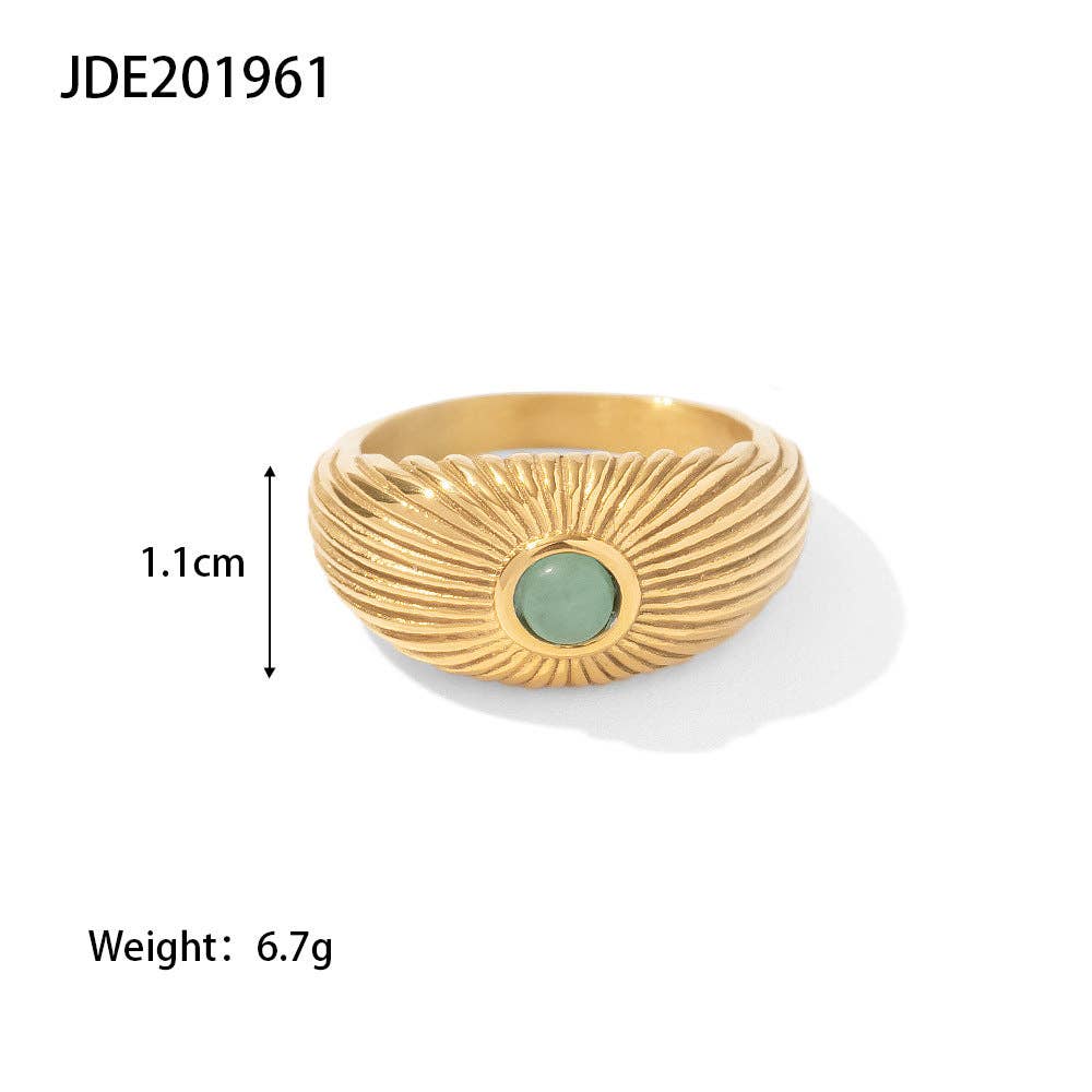 Dipped Shop - Punk Green Gemstone Ring