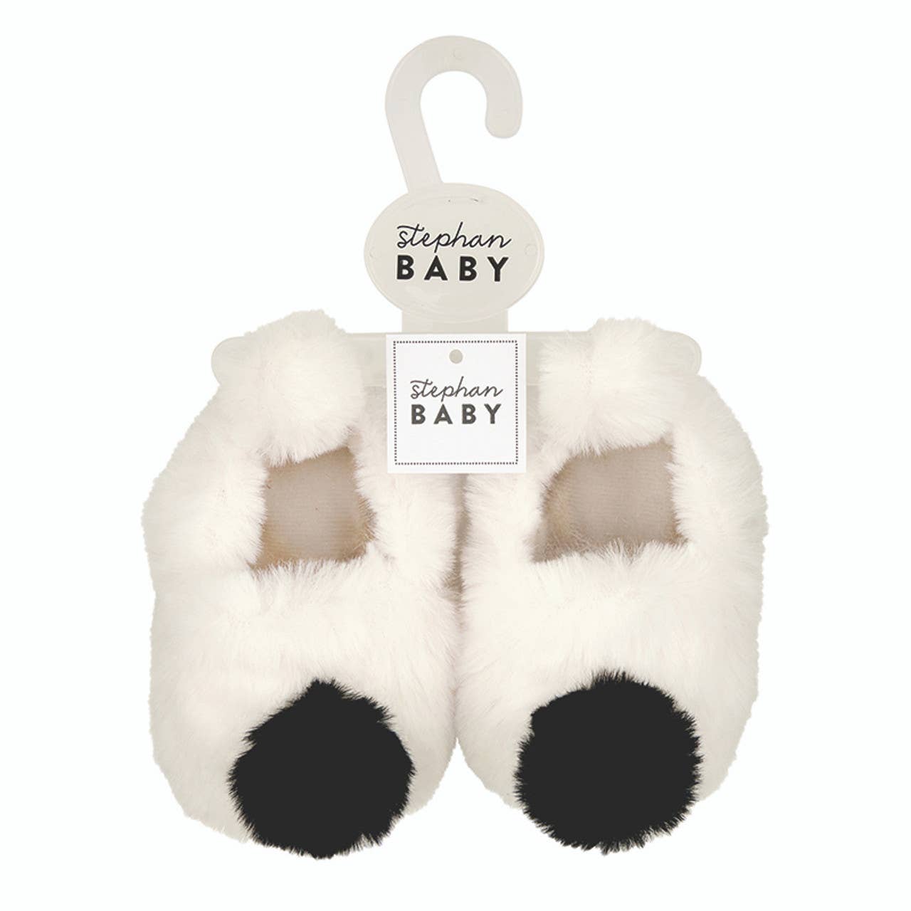 Stephan Baby by Creative Brands - Plush Slippers - Ivory/Black