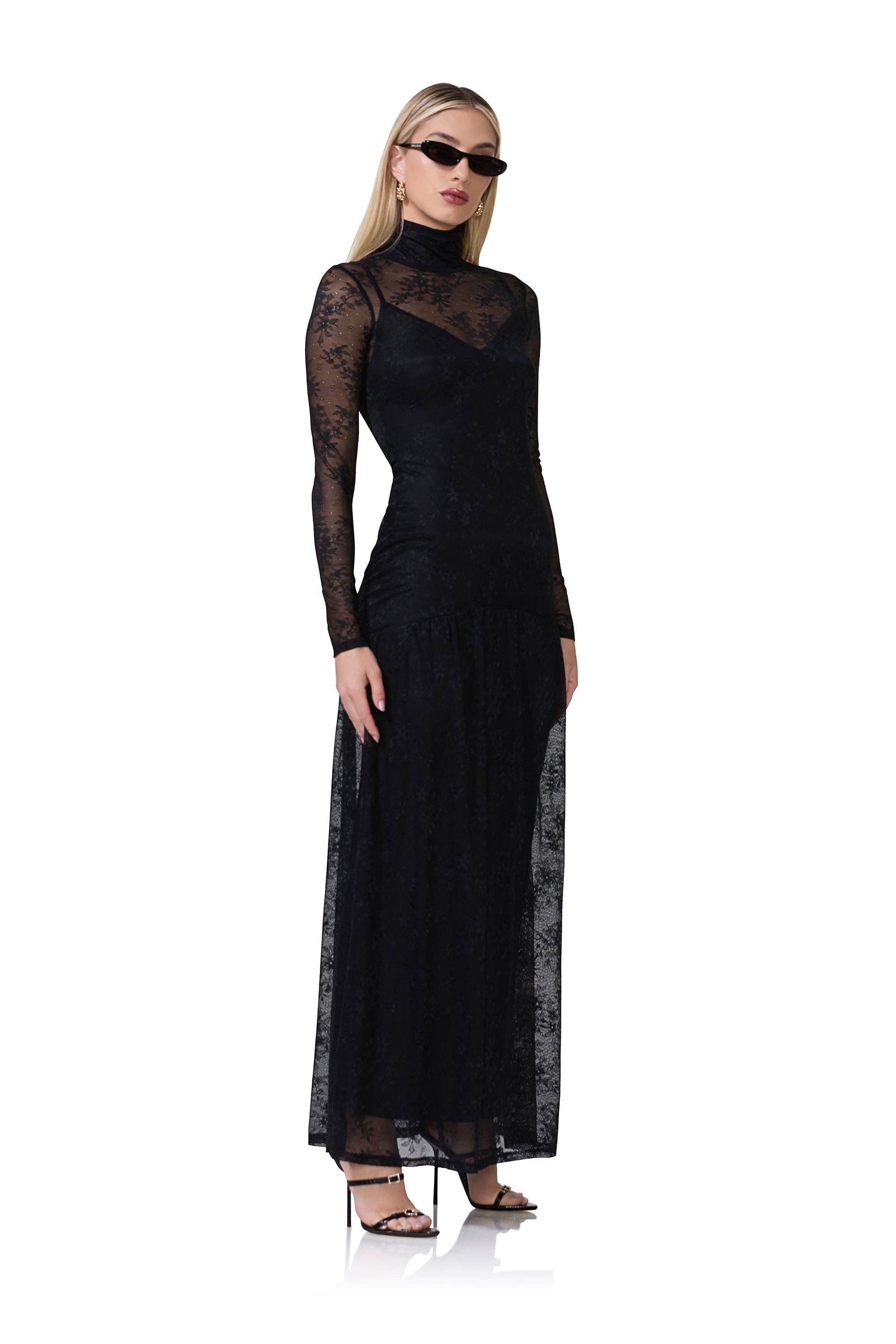 AFRM - Amala Lace Dress - Noir