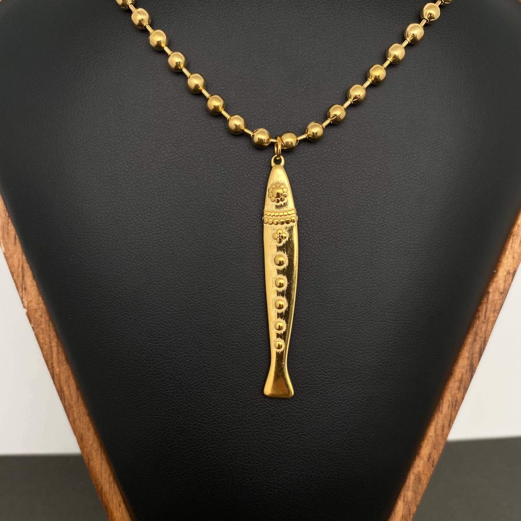 Mio Queena - Fish Charm 18K Gold Plated Stainless Steel Necklace - FGS