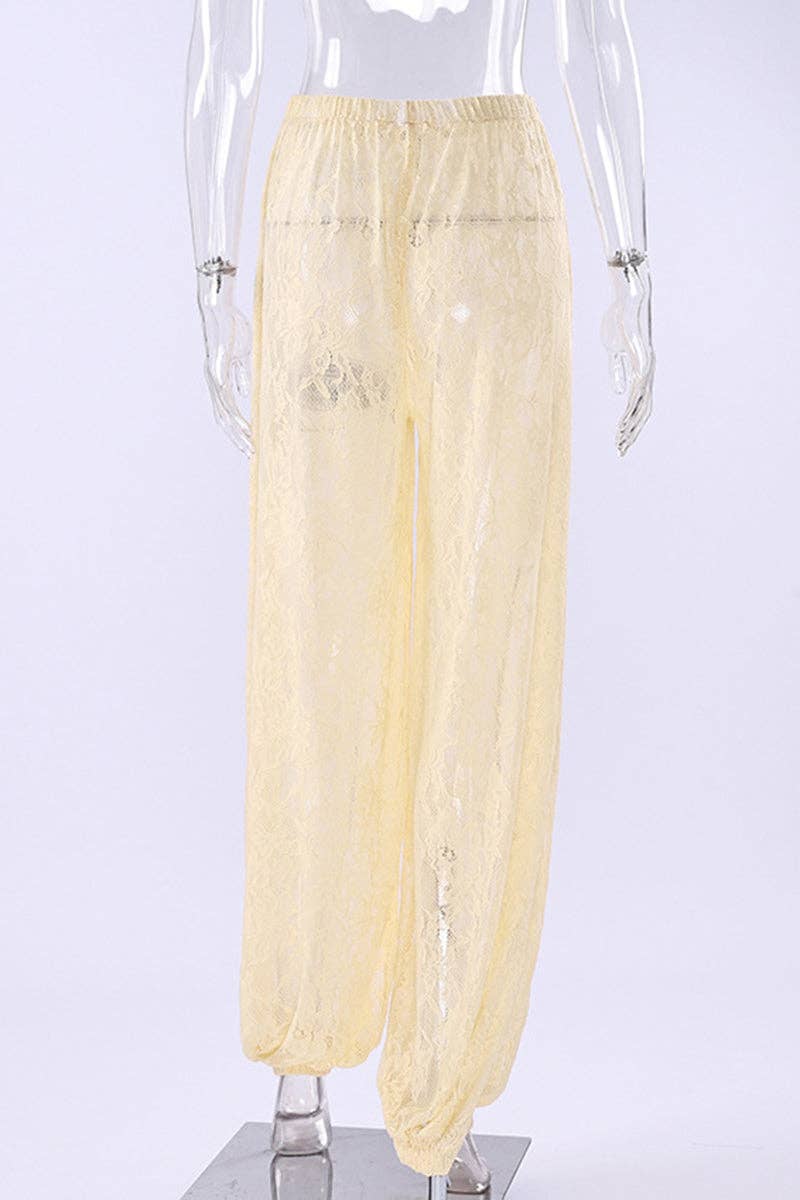 Soli Echo - Elegant Lace Casual Pants