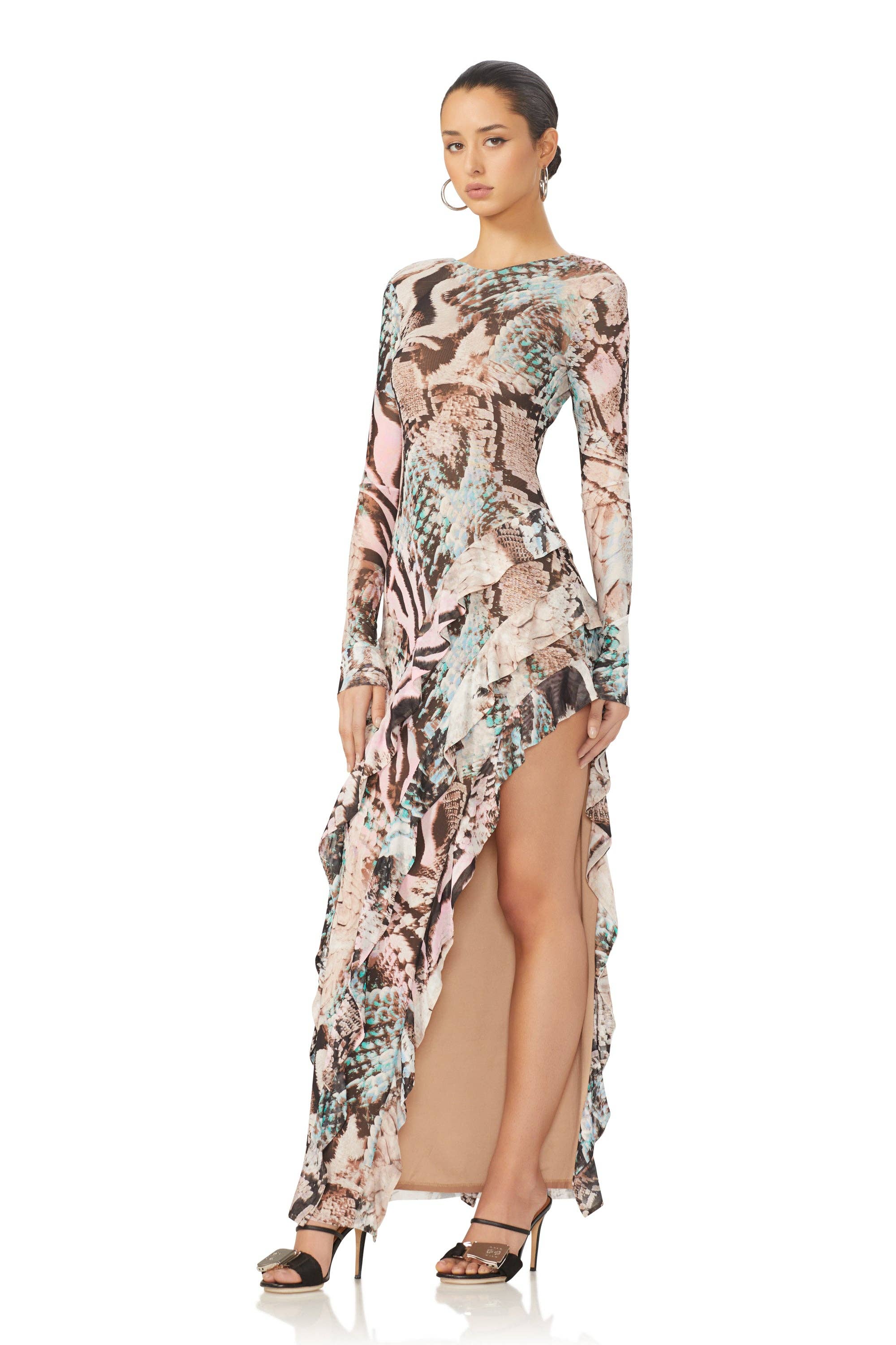 AFRM - Jacie Dress - Aqua Mixed Animal