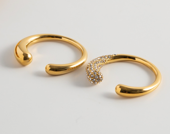 HoopLa - Modern Open Ring- Open Gold Steel PVD long lasting