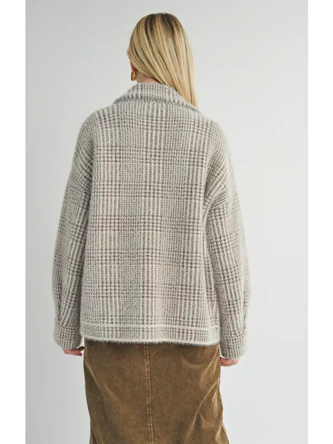 LOLA PLAID SWEATER JACKET
