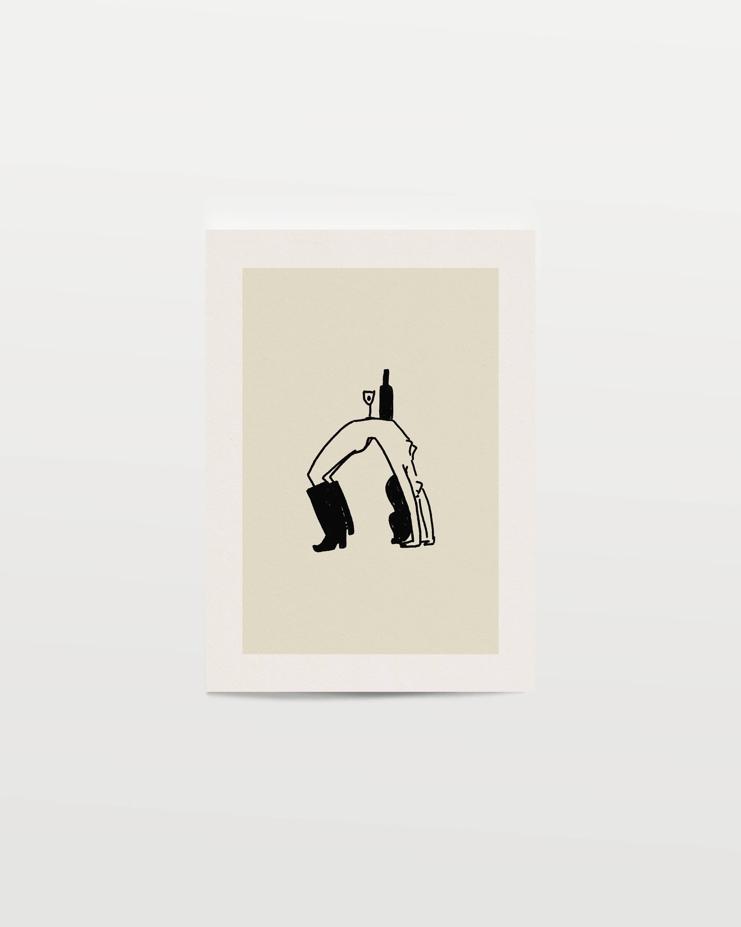 Tumbleweed Design Studio - "Big Stetch" Yoga Wine Cowgirl Minimal Western Art Print