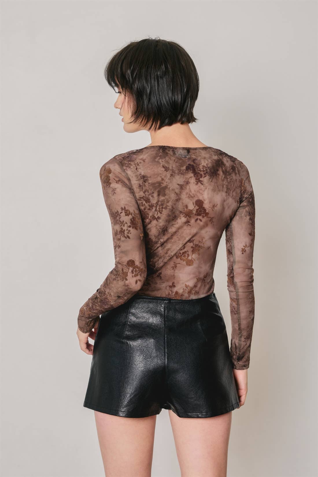 Dress Forum - Faux Leather Slit Mini Skort