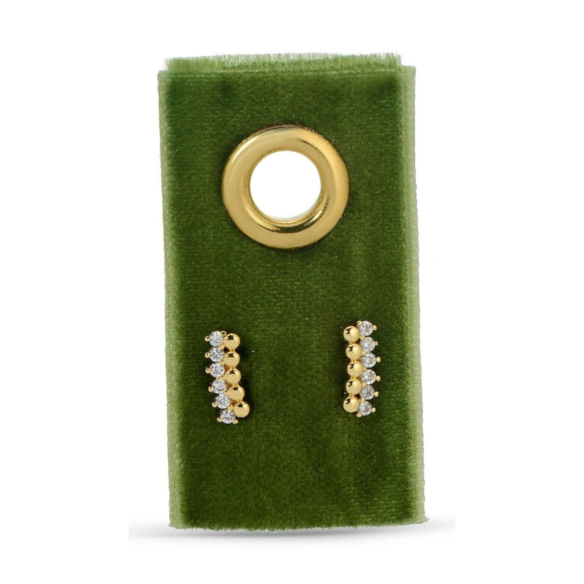 Splendid Iris - Delicate Dots & CZ Studs On Velvet Tag