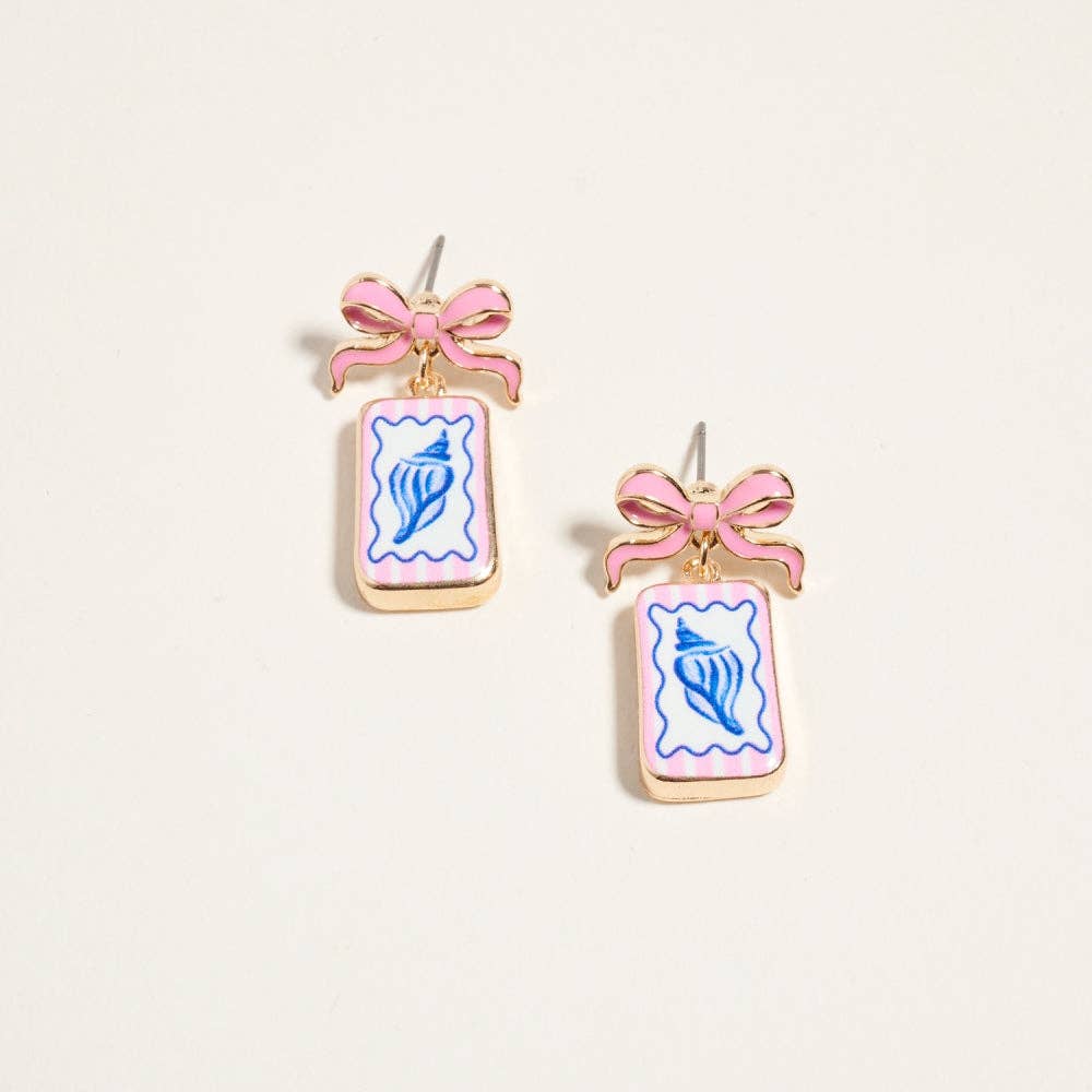 Designature New York - Mediterranean Coastal Beach Themed Enamel Earrings