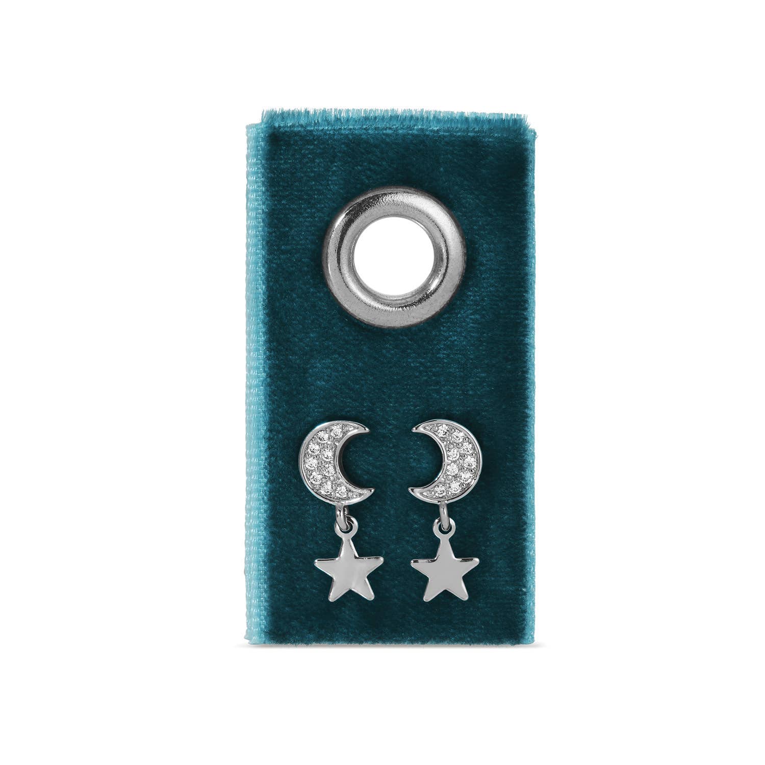 Splendid Iris - Moon & Star Studs On Velvet Gift Tag