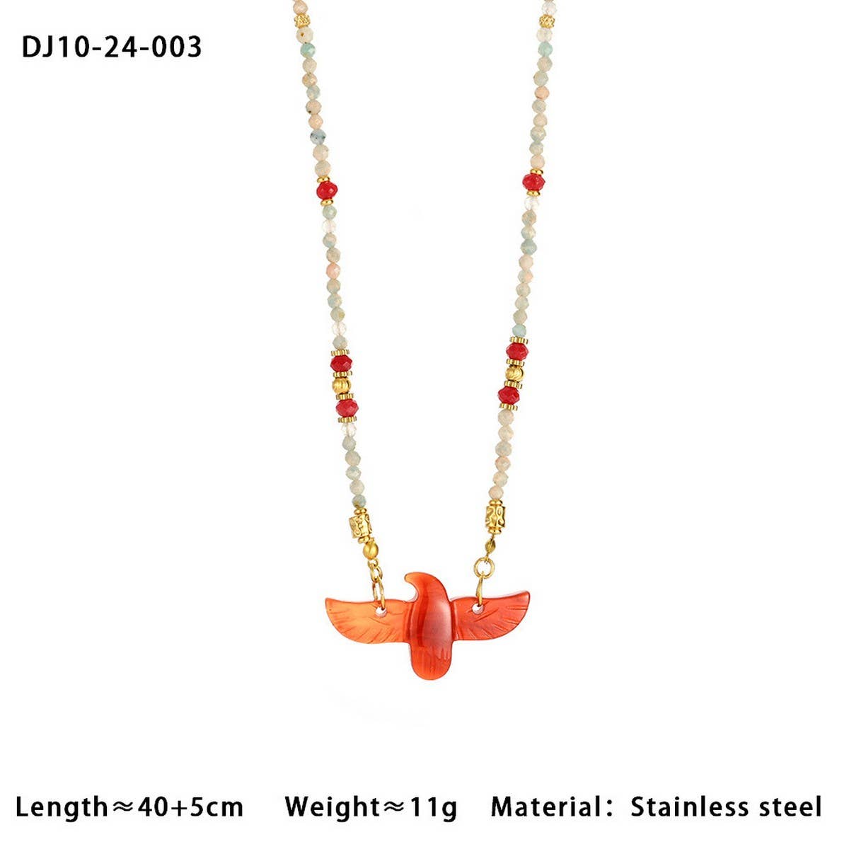 ACCITY - High-End Eagle Beaded Natural Stone Necklace_CWMM7542
