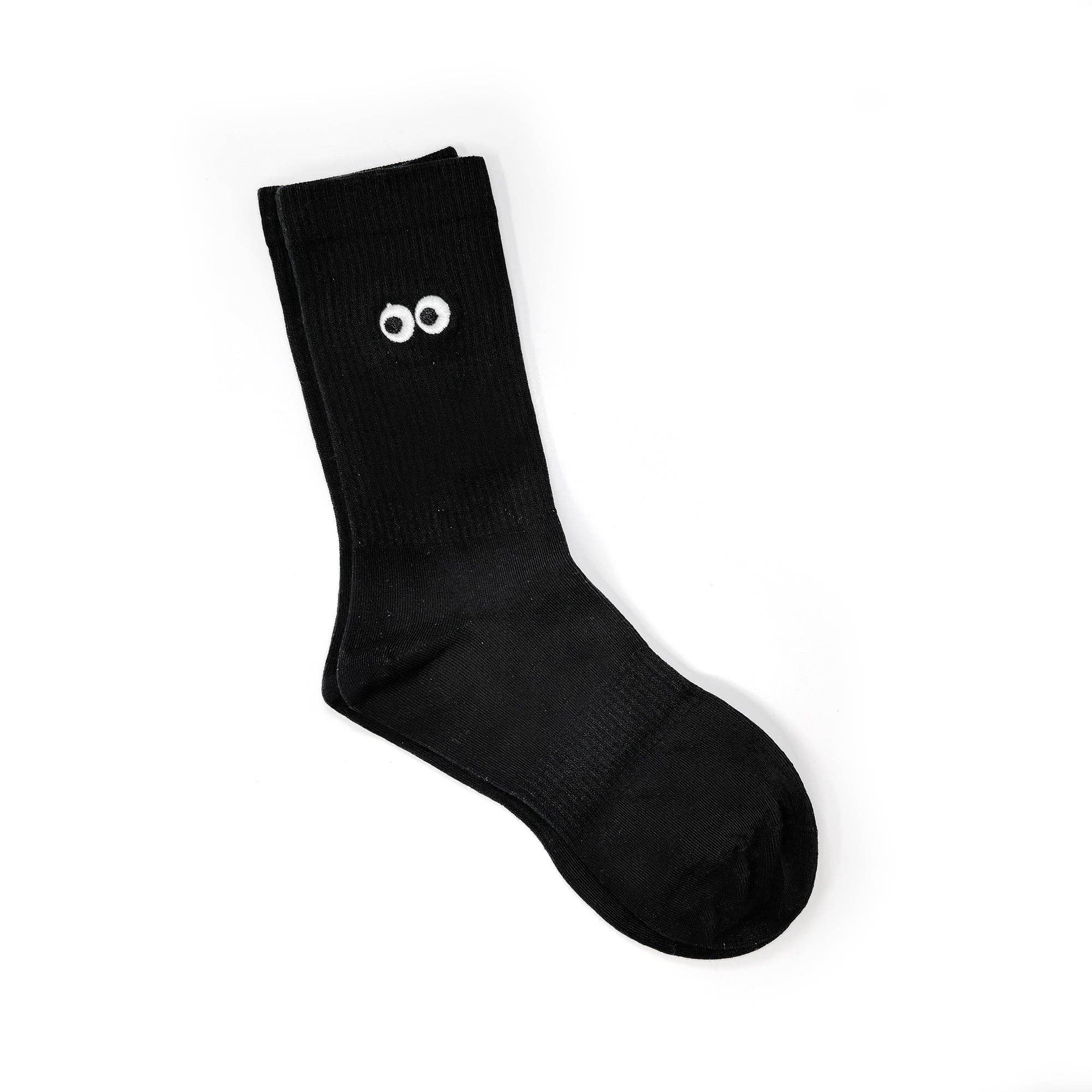 Cartoony embroidered Eyed Watching you ribbed socks