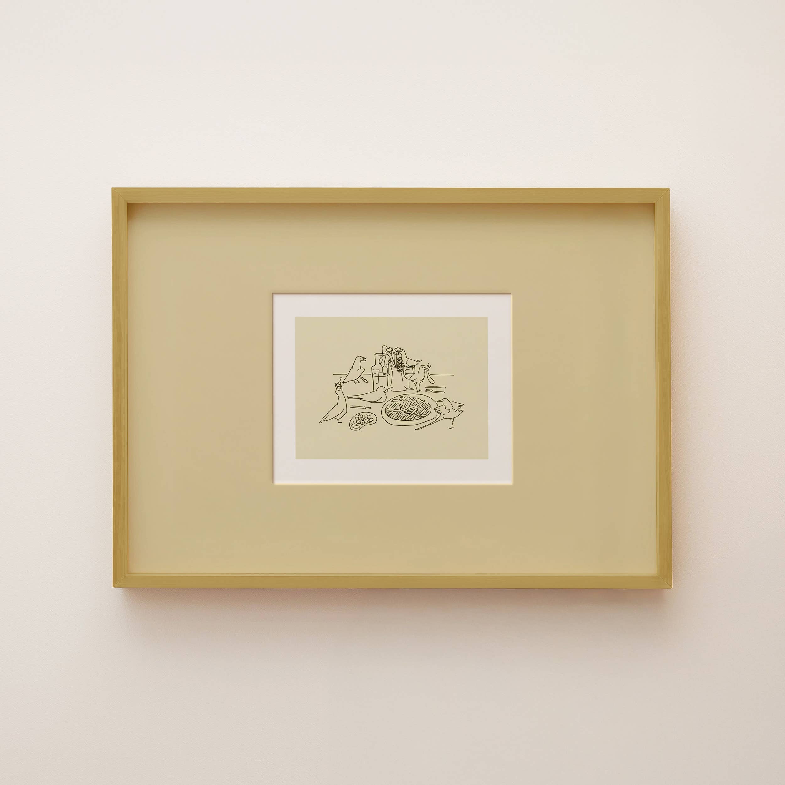 Tumbleweed Design Studio - Seagull Dinner Minimal Coastal Beach Decor Wall Art Print