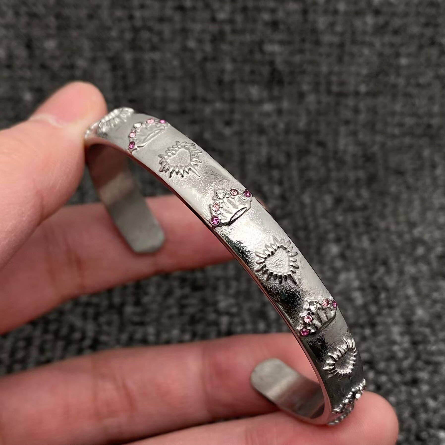 Surprise Tarot Style 18K Gold Plated S.Steel Cuff Bangle