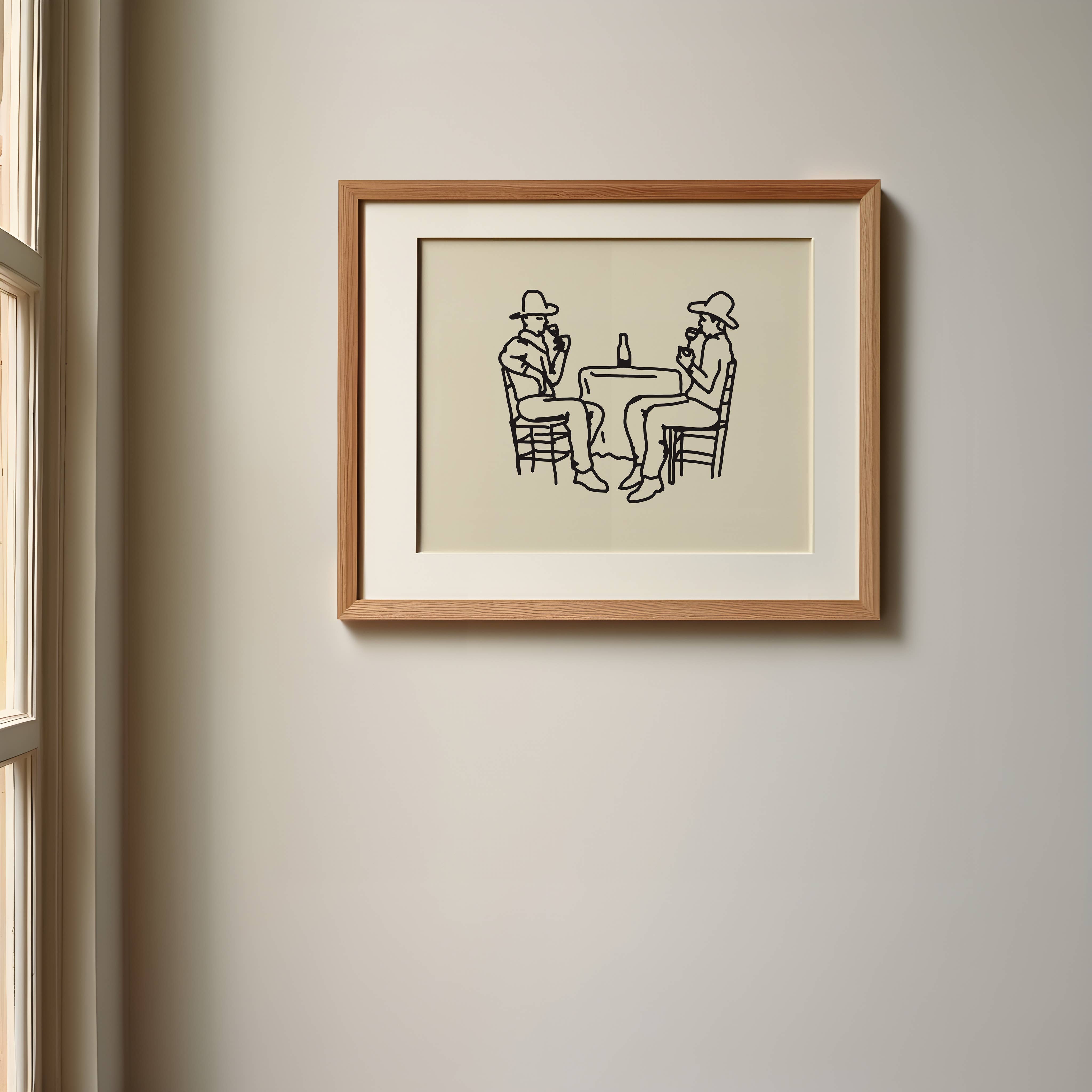 Tumbleweed Design Studio - Cowboys & Wine Western Art Print Retro Vintage Home Decor